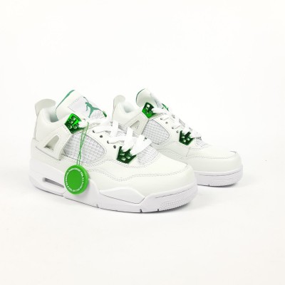Nike AIR Jordan 4 Retro білі з зеленим, Розмір 41