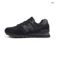 New Balance 574 черные на черной кожаная N, Размер 43
