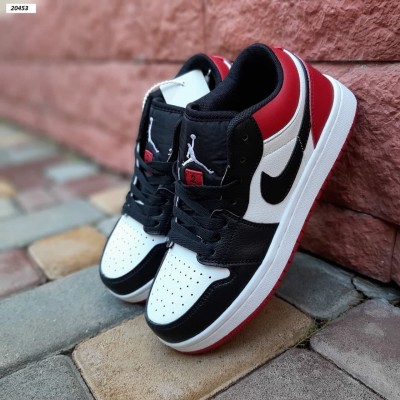 Nike Air Jordan 1 UNC 23 білі з чорним і червоним, Розмір 37