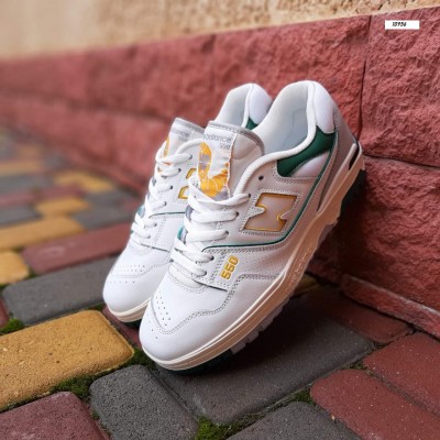 New Balance 550 Белые с зеленым с желтым, Размер 41