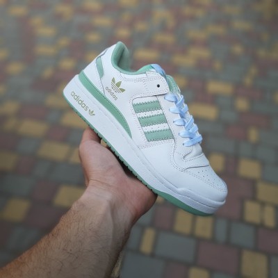 Adidas FORUM LOW білі з бірюзою, Розмір 38