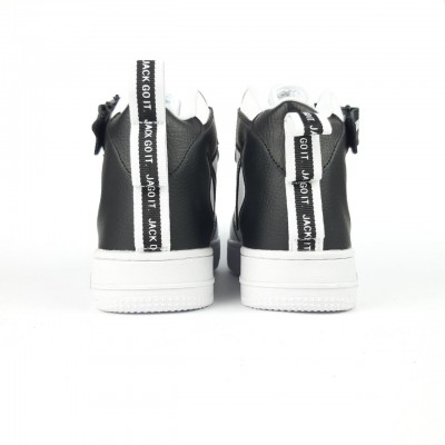 Nike Air Force 1 Mid ´07 LV8  високі на липучке Білі з чорним, Розмір 36