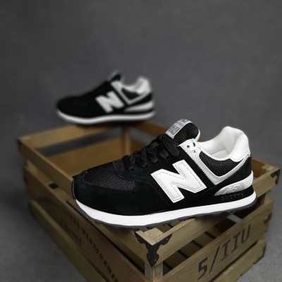 New Balance 574 чорні (біла N), Розмір 36