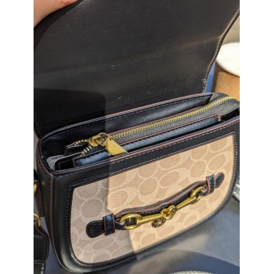 Жіноча сумка Coach чорний моногам Коуч