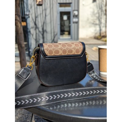 Жіноча сумка Coach чорний моногам Коуч