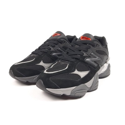 New Balance 9060 чорні з сірим (червоний язик), Розмір 41