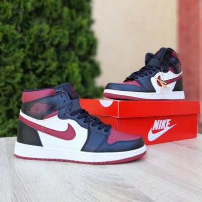 Nike Air Jordan белые с черным с бордовым, Размер 43