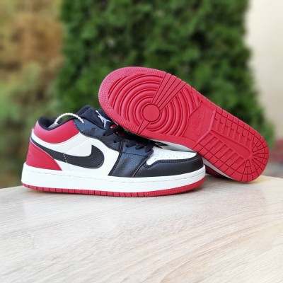 Nike Air Jordan 1 UNC 23 білі з чорним і червоним, Розмір 37