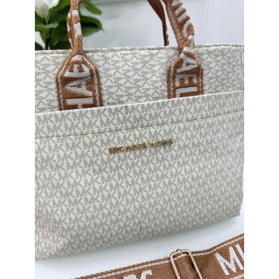 Сумка жіноча Майкл Корс шопер молочний Michael Kors шоппер через плече