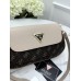 Сумка женская Guess багет коричневый с бежевым мини на плечо Гесс
