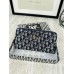 Гаманець Dior жіночий Гаманець Діор синій текстильний