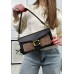 Женская сумка Coach Tabby черно-бежевый гладкий  Коуч через плечо