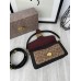 Женская сумка Coach Tabby черно-бежевый гладкий  Коуч через плечо