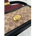 Женская сумка Coach Tabby черно-бежевый гладкий  Коуч через плечо