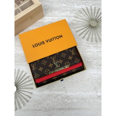 Жіночий гаманець Louis Vuitton коричневий + червоний великий подвійний Луї Віттон Жіночий гаманець Louis Vuitton коричневий + червоний великий подвійний Луї Віттон