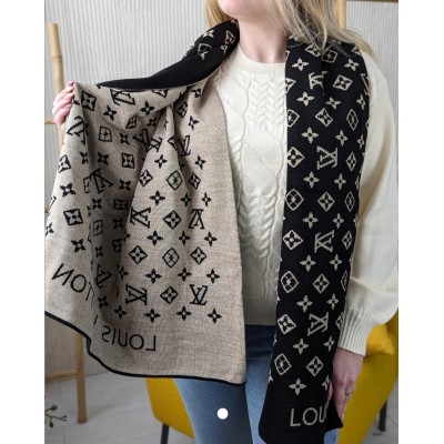 ПАЛАНТИН ШАРФ, ШАСТКА LOUIS VUITTON ЛУІ ВІТОН чорно-пісочний