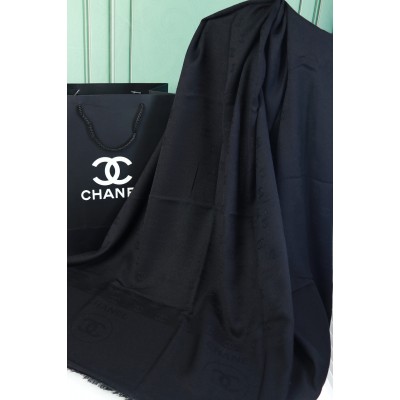 Палантин, Платок Chanel Жіночий Шарф двосторонній Шанель чорний Палантин, Платок Chanel Жіночий Шарф двосторонній Шанель чорний