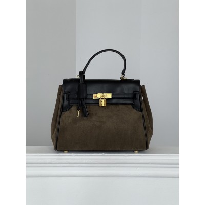 Жіноча сумка Birkin in Suede-Leather хакі сумка Біркін Жіноча сумка Birkin in Suede-Leather хакі сумка Біркін