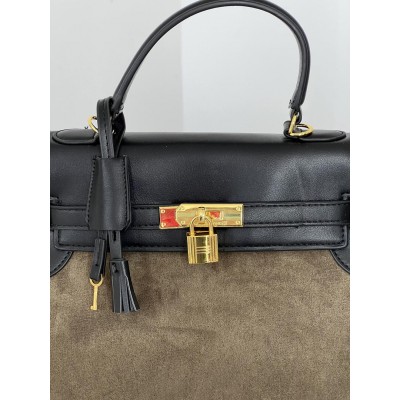 Жіноча сумка Birkin in Suede-Leather хакі сумка Біркін