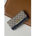 Женский кошелек Gucci серо-синий большой двойной Гуччи