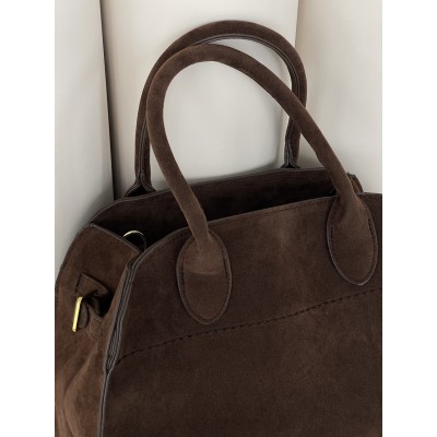 Сумка жіноча в стилі THE ROW textile - Medium через коричневий плече