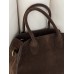 Сумка жіноча в стилі THE ROW textile - Medium через коричневий плече