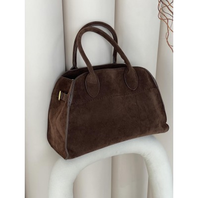 Сумка жіноча в стилі THE ROW textile - Medium через коричневий плече