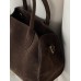 Сумка жіноча в стилі THE ROW textile - Medium через коричневий плече