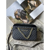 Сумка жіноча Michael Kors Jet Set Large Logo Bag Ivory чорний Мішель Корс через плече