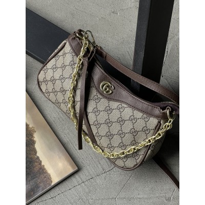 Сумка жіноча Gucci Ophidia mini bag коричневий Гуччі на плече з короткою ручкою Сумка жіноча Gucci Ophidia mini bag коричневий Гуччі на плече з короткою ручкою