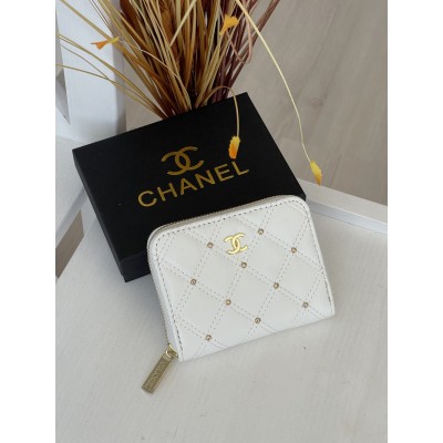Гаманець жіночий Chanel mini білий з коробкою Гаманець жіночий Chanel mini білий з коробкою