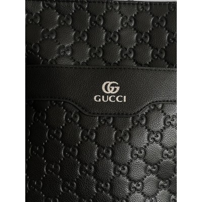 Чоловіча сумка месенджер Gucci через плече чорний стьобаний Гуччі