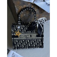 Сумка шопер Кристиан Диор текстиль шоппер Dior Medium size черный