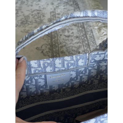 Сумка шопер Крістіан Діор шоппер текстиль Dior Medium size світло сірий