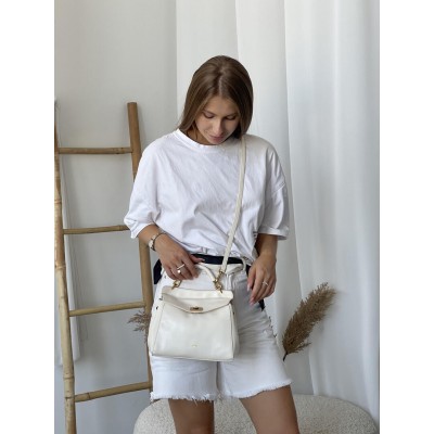 Жіноча сумка JW PEI молочний класичний Lucia Classic Top Handbag