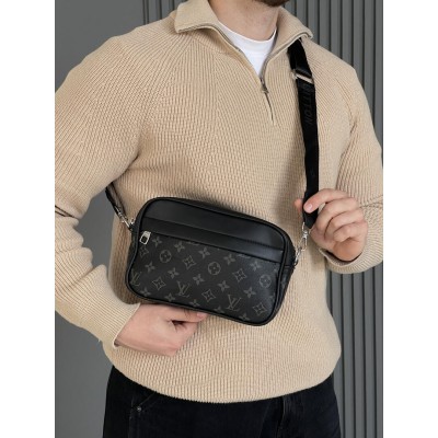 Чоловіча сумка месенджер Louis Vuitton Graham крос боді через плече чорний Луї Віттон