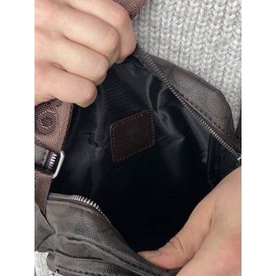 Чоловіча сумка месенджер Coach через коричневий плече Коуч