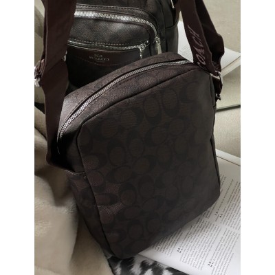Чоловіча сумка месенджер Coach через коричневий плече Коуч