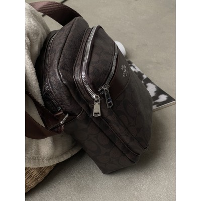 Чоловіча сумка месенджер Coach через коричневий плече Коуч