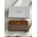 Гаманець Coach Signature Accordion Zip Wallet Коуч жіночий великий бежевий