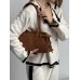 Сумка жіноча Prada Bonnie Medium Suede Shoulder Bag через карамельний плече замша Прада