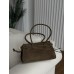 Сумка женская Prada Bonnie Medium Suede Shoulder Bag через плечо хаки замша Прада