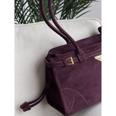 Сумка жіноча Prada Bonnie Medium Suede Shoulder Bag через плече темно-бордовий замша