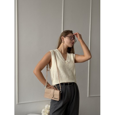 Сумка жіноча Jacquemus Le Bambino Mini Bag бежевий через плече Жакмюс