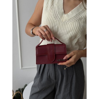 Сумка жіноча Jacquemus Le Bambino Mini Bag бордовий через плече Жакмюс