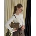 Женская сумка Coach Bolso de hombro Teri бежевый+ коричневый через плече Коуч