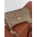 Женская сумка Coach Bolso de hombro Teri бежевый+ коричневый через плече Коуч