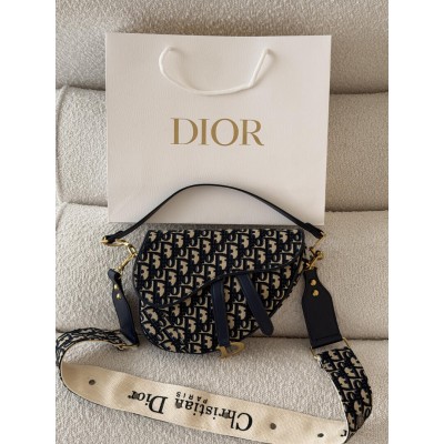 Жіноча сумка Dior Saddle Bag синій через плече Крістіан Діор сідло