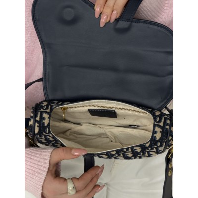 Жіноча сумка Dior Saddle Bag синій через плече Крістіан Діор сідло