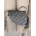 Жіноча сумка Dior Saddle Bag світло-сірий через плече Крістіан Діор сідло